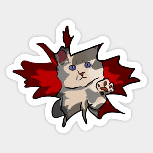Curious Kitten's Surprise - Playful Cat Design Sticker